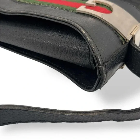 Gucci Black Shoulder Bag with Red and Green Accents - Picture 15 of 16